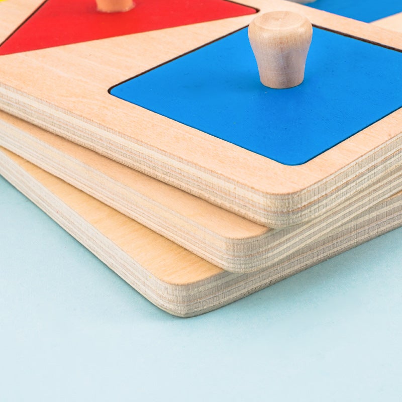 Montessori Puzzle Shape Matching Panel Toddler Hand Scratching Board Toy Wooden Montessori Early Education Educational Enlightenment - Image 5